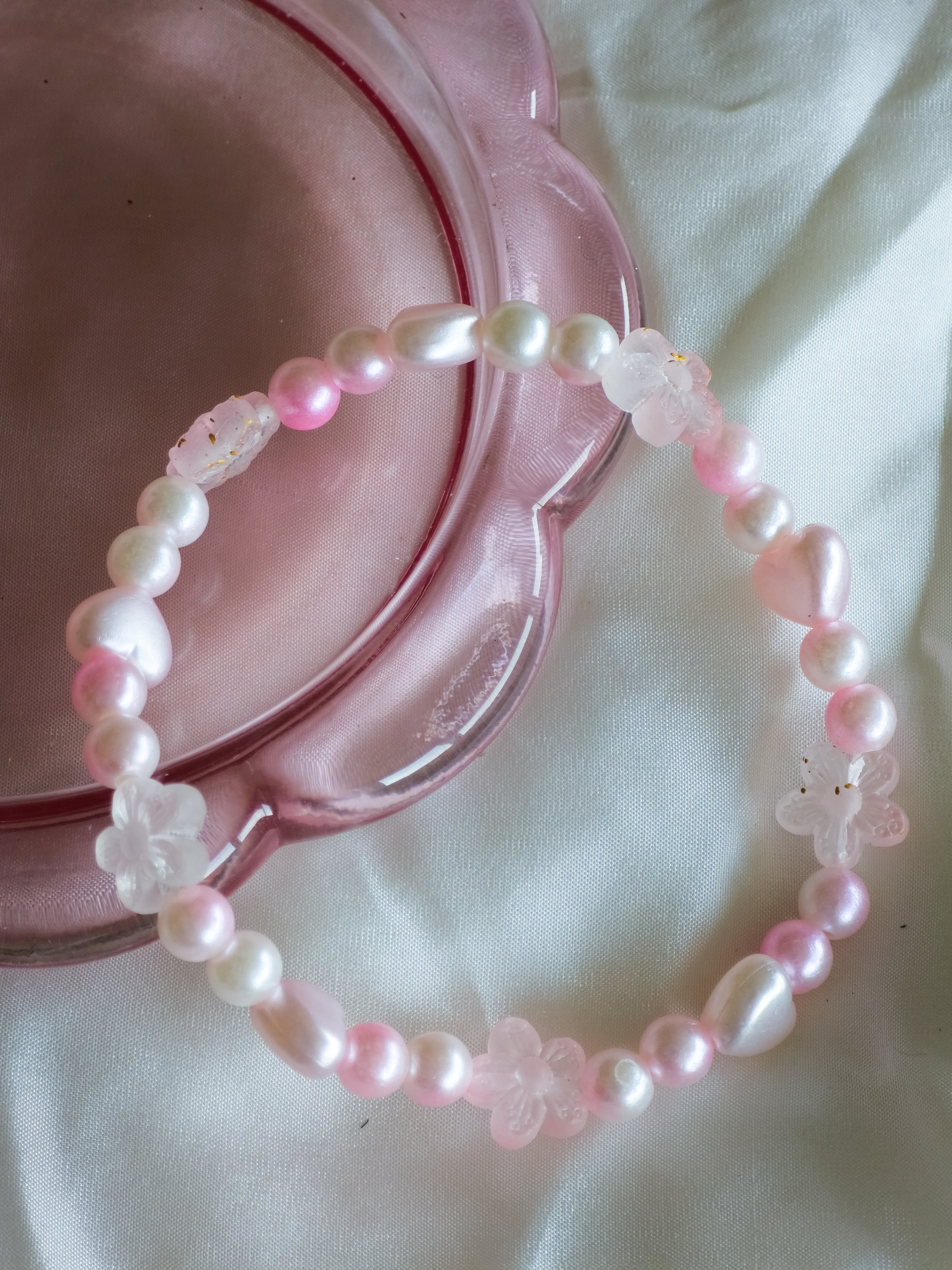 FLEUR DE CERISIER ET COEUR - BRACELET